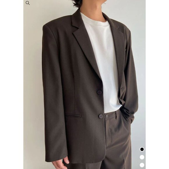 Oak + Fort Jackets & Blazers - Oak + Fort NWT Relaxed Fit Oversized Blazer Dark Brown Size XS